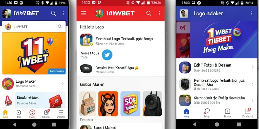 Tampilan antarmuka intuitif dari aplikasi Logo Maker 11WBET.