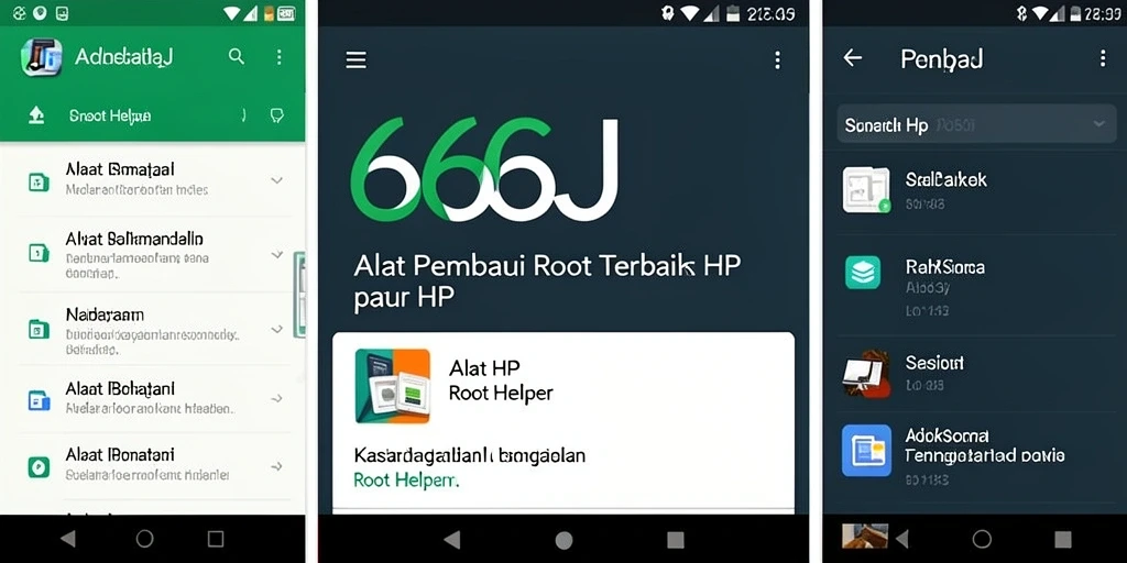Antarmuka aplikasi 666J Root Helper yang intuitif dan informatif.