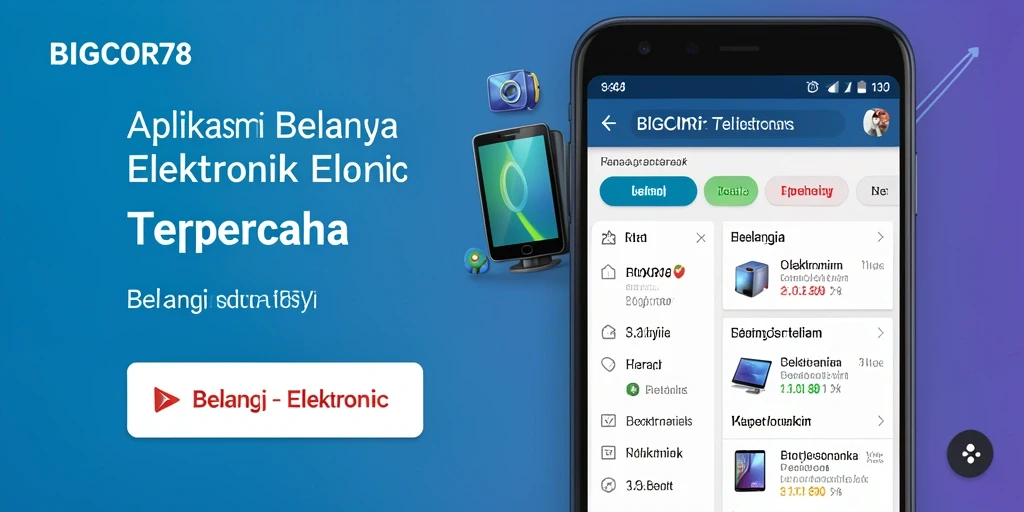 Tampilan antarmuka utama aplikasi BIGCOR78 untuk belanja elektronik.