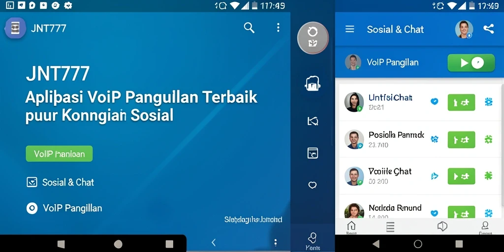 Antarmuka JNT777 dengan fitur VoIP Panggilan yang menarik.