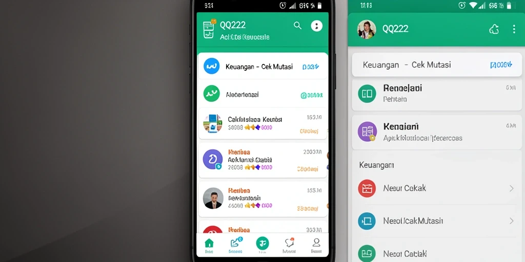 Antarmuka pengguna aplikasi Cek Mutasi QQ222 yang sederhana dan fungsional.