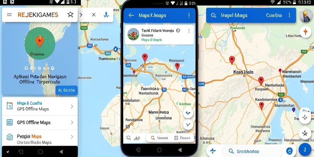 Tampilan antarmuka REJEKIGAMES yang ramah pengguna di GPS Offline Maps.