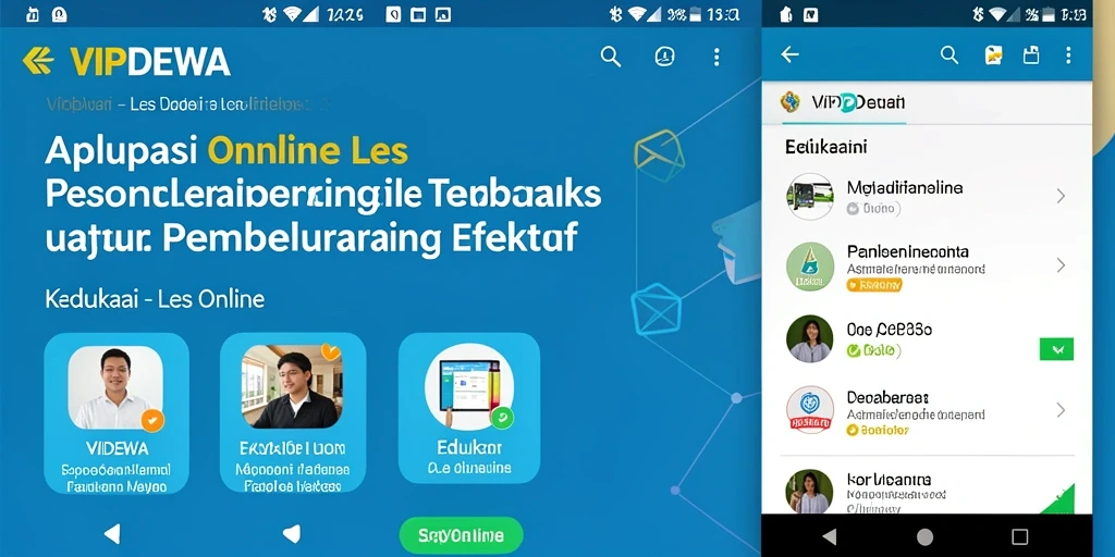 Tampilan antarmuka VIPDEWA yang intuitif dan menarik untuk belajar online.