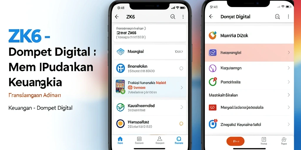 Tampilan antarmuka ZK6 yang sederhana dan intuitif untuk Dompet Digital.